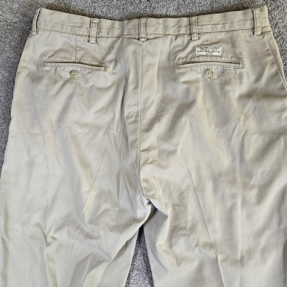 Polo Ralph Lauren Chino Prospect Pant Mens 38x30 Tan Khaki 100% Cotton Preppy - Picture 7 of 9